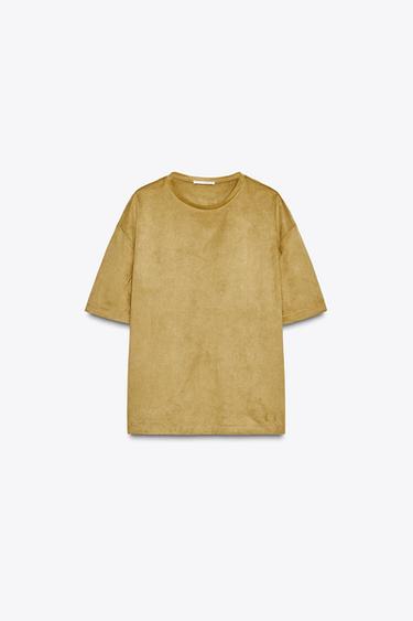 FAUX SUEDE TOP - Mid-camel by Zara