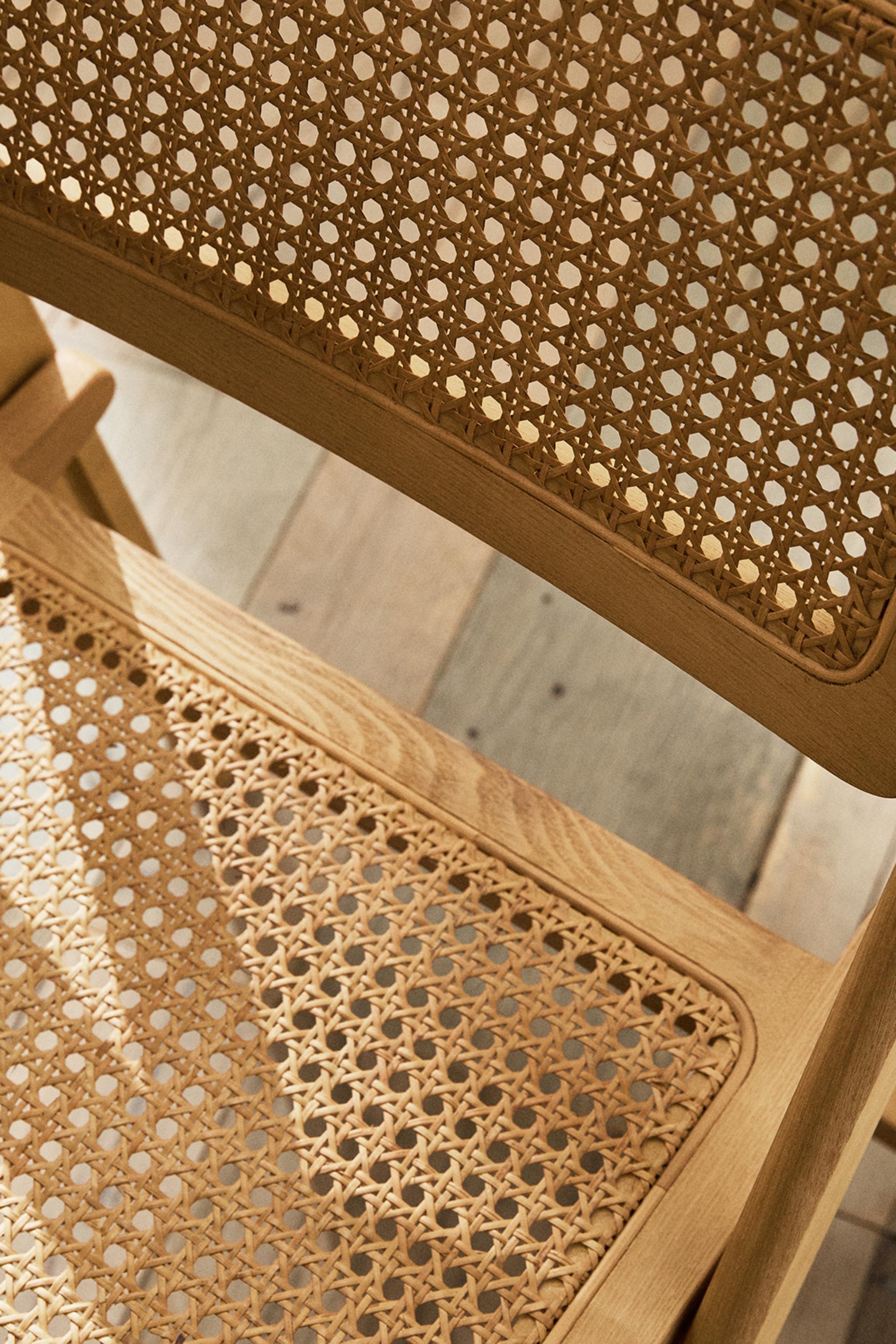 CHAISE PLIANTE BOIS ET ROTIN