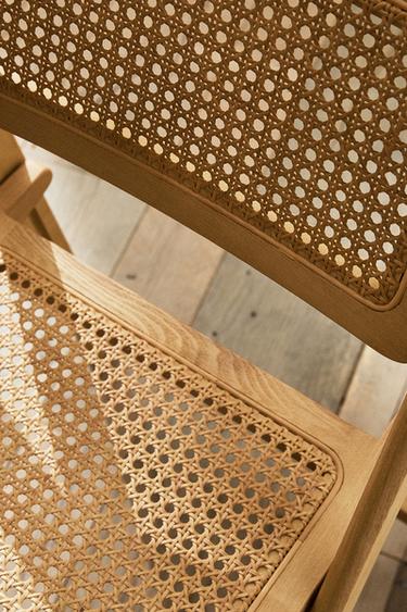 CHAISE PLIANTE BOIS ET ROTIN - Beige clair de Zara - Image 5