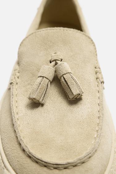 MOCASSINS EN CUIR CASUAL JUTE - Blanc écru de Zara - Image 3