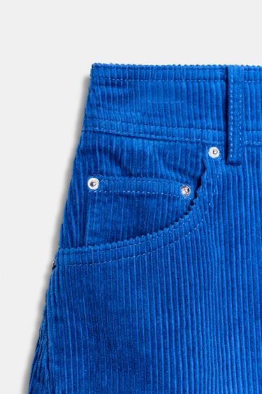 MINI JUPE EN VELOURS CÔTELÉ - Bleu de Zara - Image 8