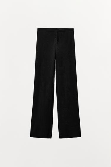 PANTALÓN PUNTO BOTONES - Negro de Zara
