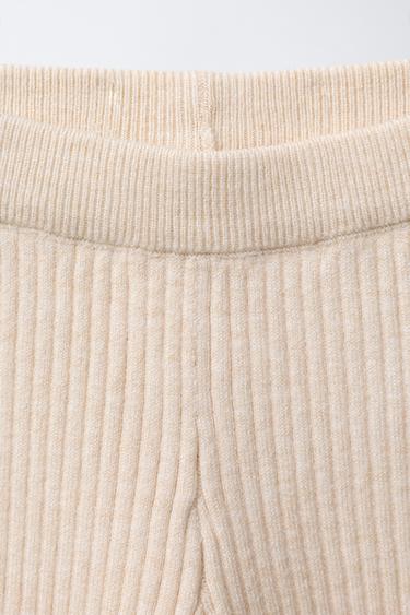BOW DETAIL KNIT FLARE LEGGINGS - Light beige by Zara - Image 2