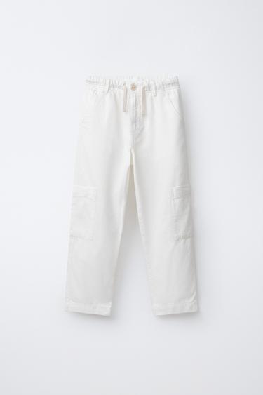 Zara Ekru - RUSTİK KARGO PANTOLON