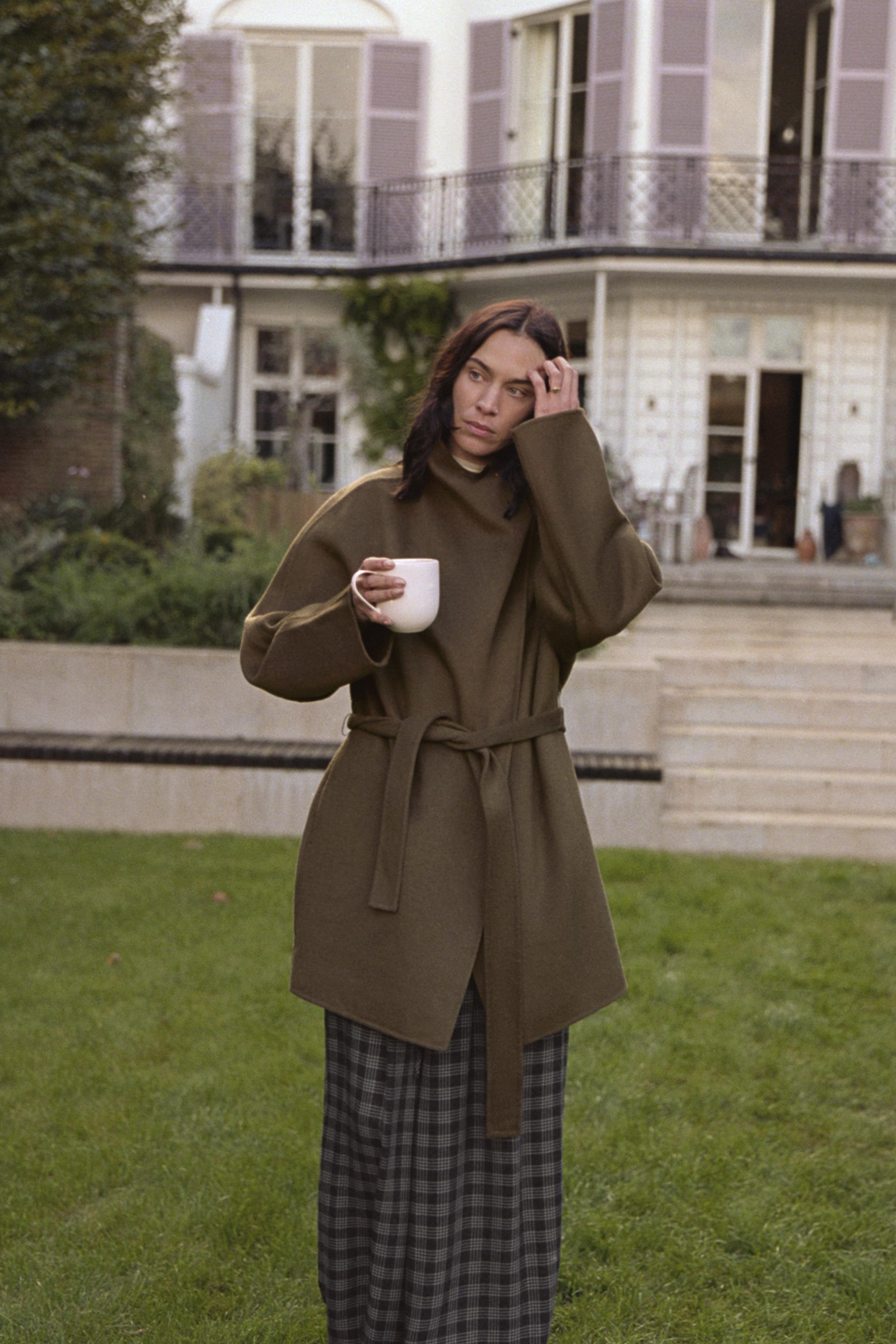 HIGH COLLAR WOOL BLEND COAT ZW COLLECTION