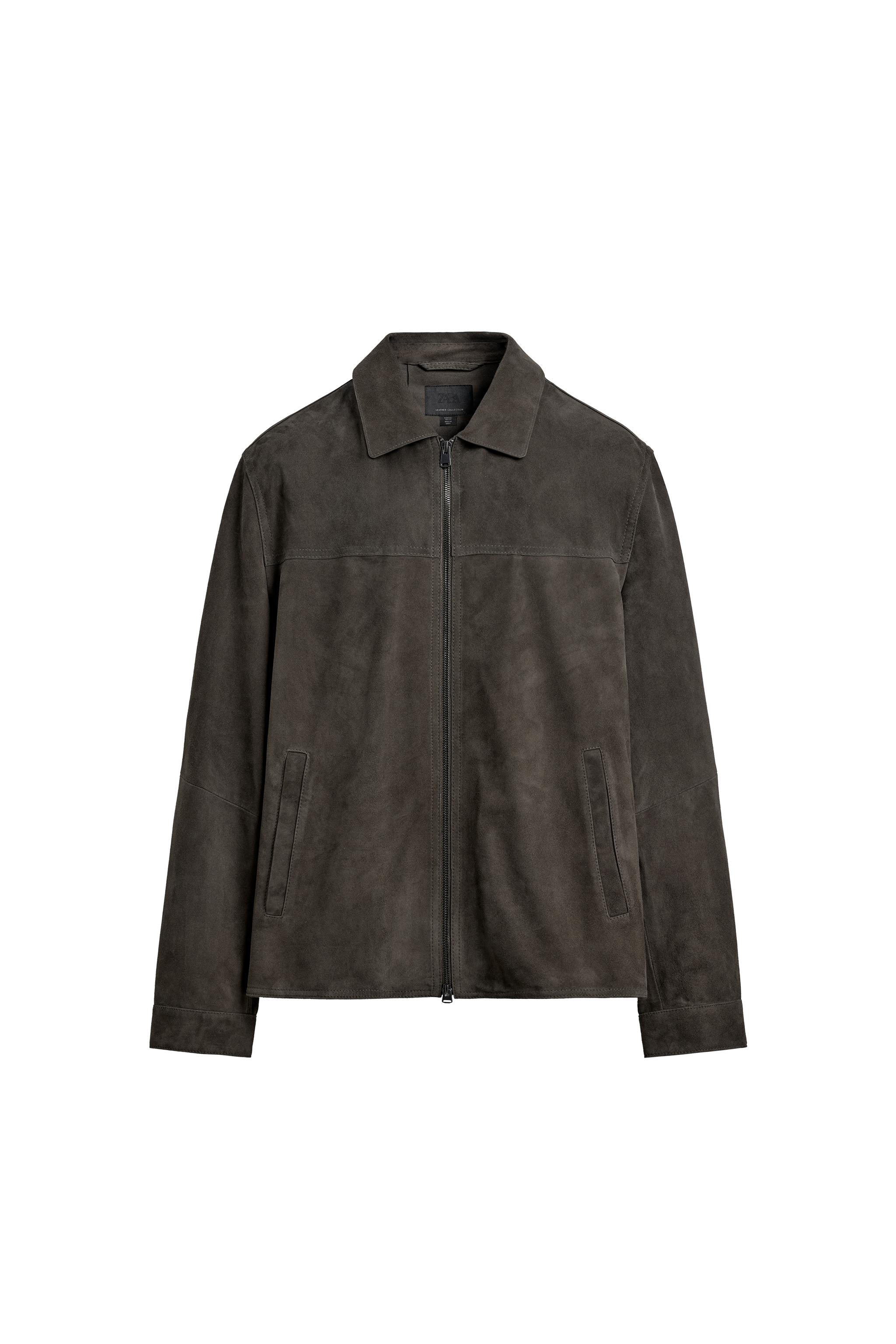 SUEDE LEATHER JACKET - Gray | ZARA United States