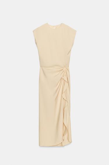 ZW COLLECTION MIDI DRESS WITH RUFFLES - Mid-ecru by Zara - Image 5