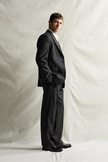 MANTECO® 100% WOOL SUIT TROUSERS — Grey marl 2