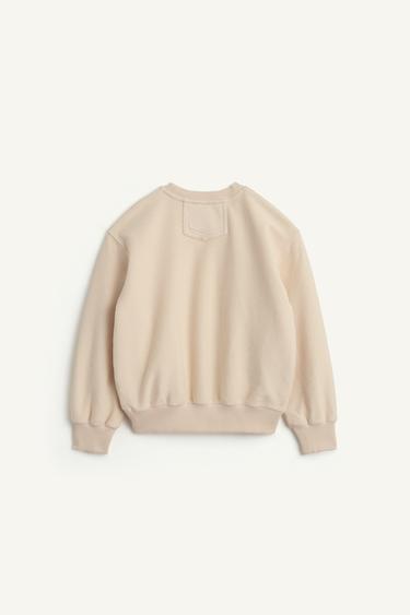 Zara ROUND NECK SWEATSHIRT 16 - Ecru
