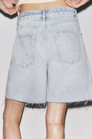 BERMUDA EN DENIM DÉCHIRÉ ZW COLLECTION - Bleu clair de Zara - Image 5