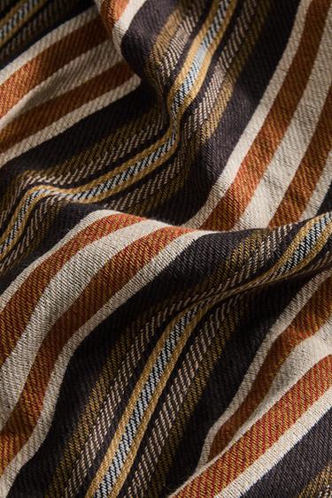 STRIPED COTTON BLANKET - Brown by Zara - Image 3
