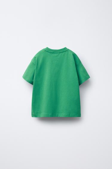 PLAIN T-SHIRT WITH POCKET - Green by Zara - Image 1