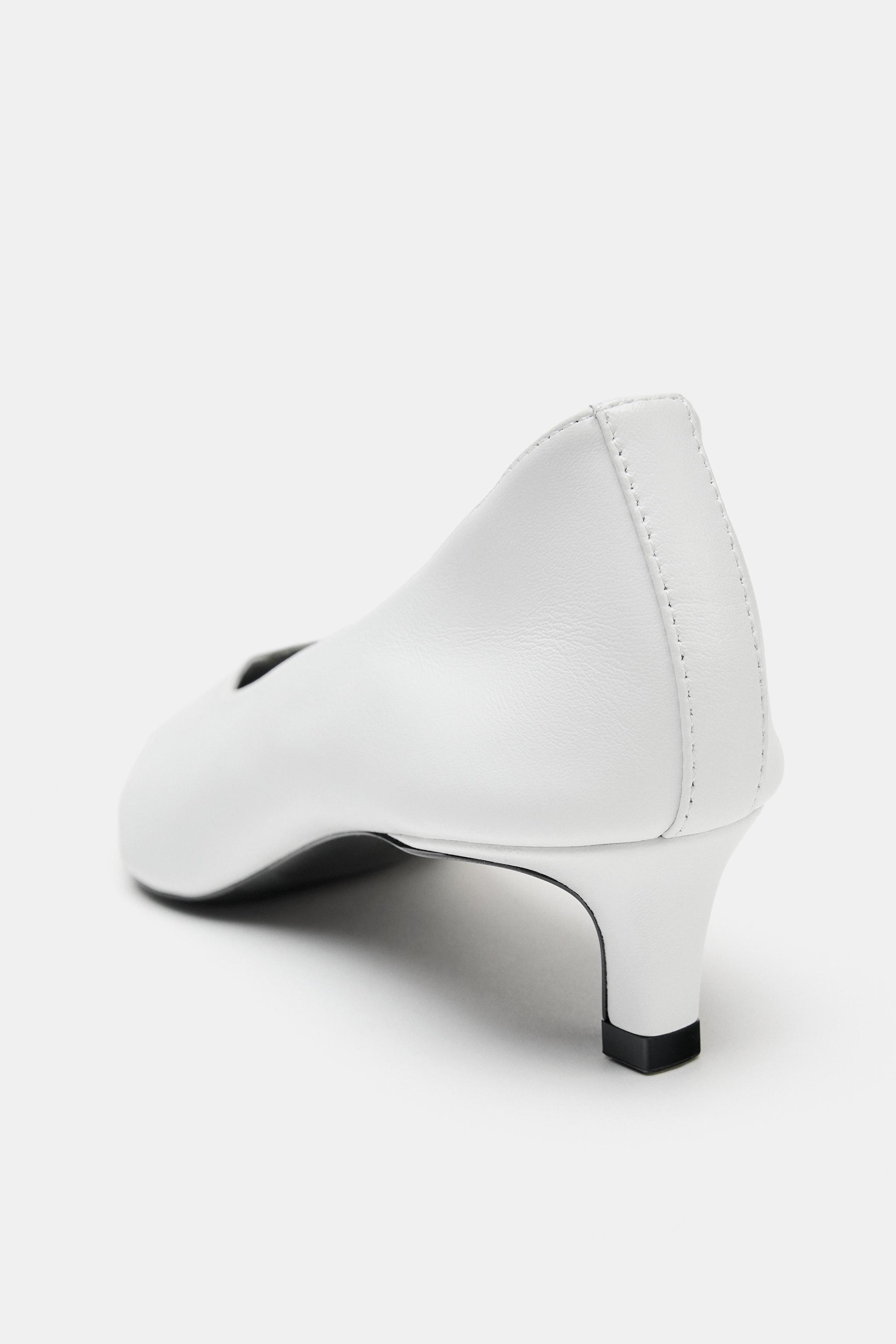 POINTED LEATHER KITTEN HEEL SHOES