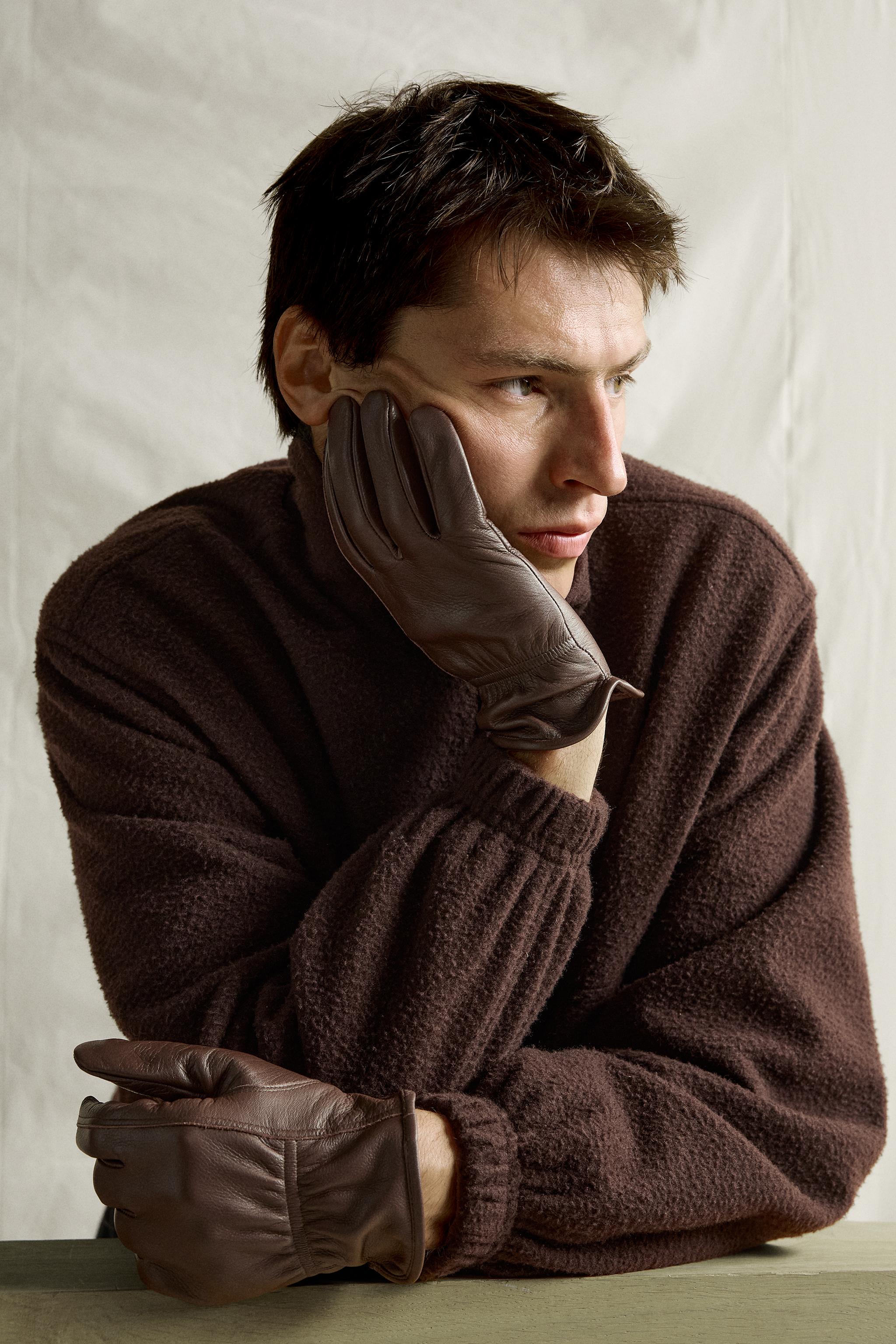 LEATHER GLOVES - Brown | ZARA United States