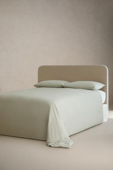 STRIPED LINEN AND COTTON DUVET COVER - Green by Zara - Image 1