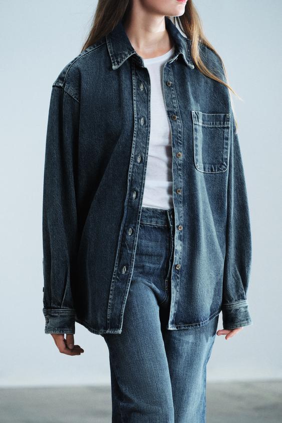 CHEMISE DENIM ZW COLLECTION - Bleu de Zara - Image 4