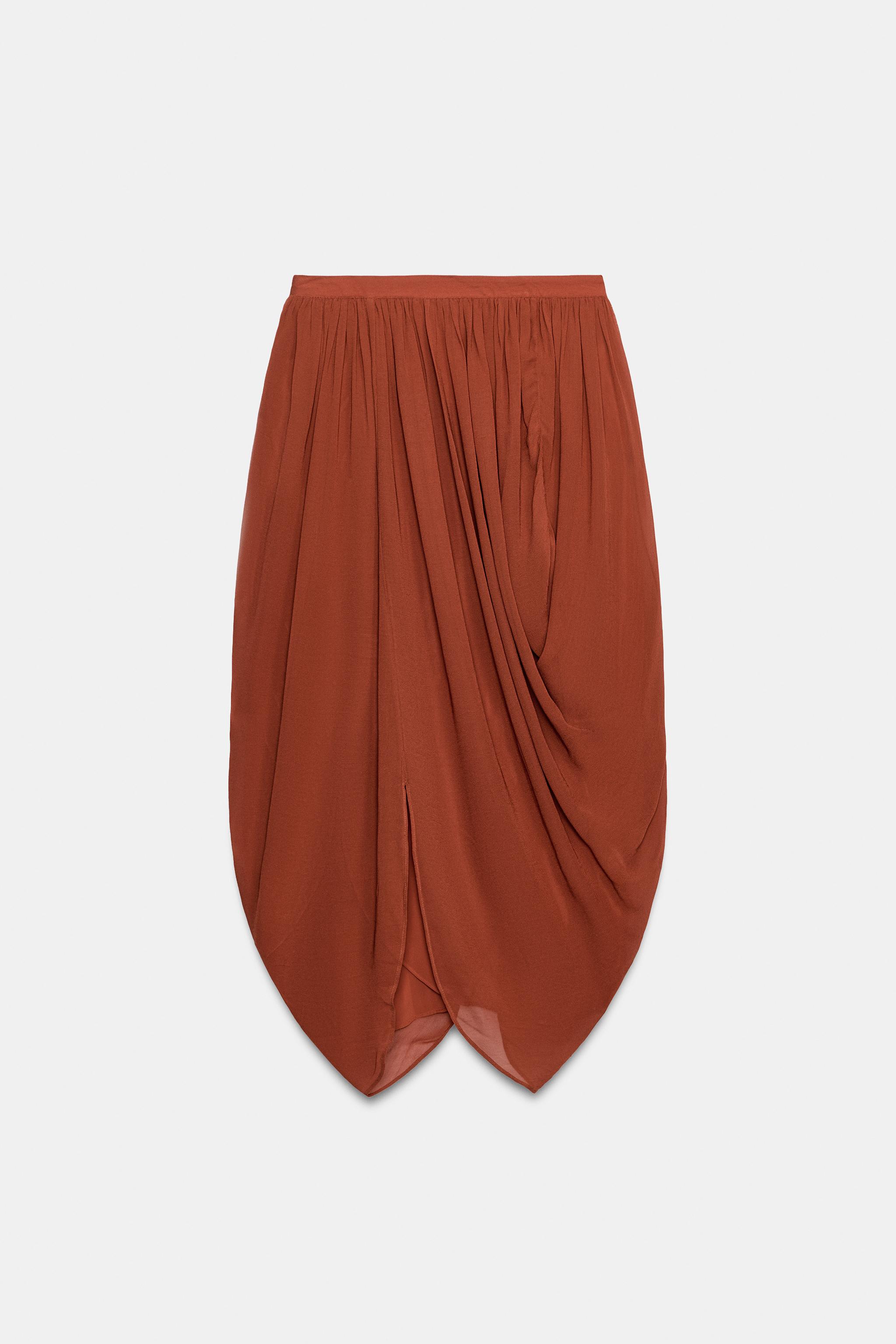 JUPE MIDI DRAPÉE ASYMÉTRIQUE ZW COLLECTION