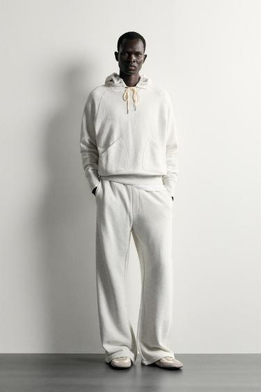 BLUZË RELAXED FIT ME KAPUÇ - Gri e hapur nga Zara - Imazh 0