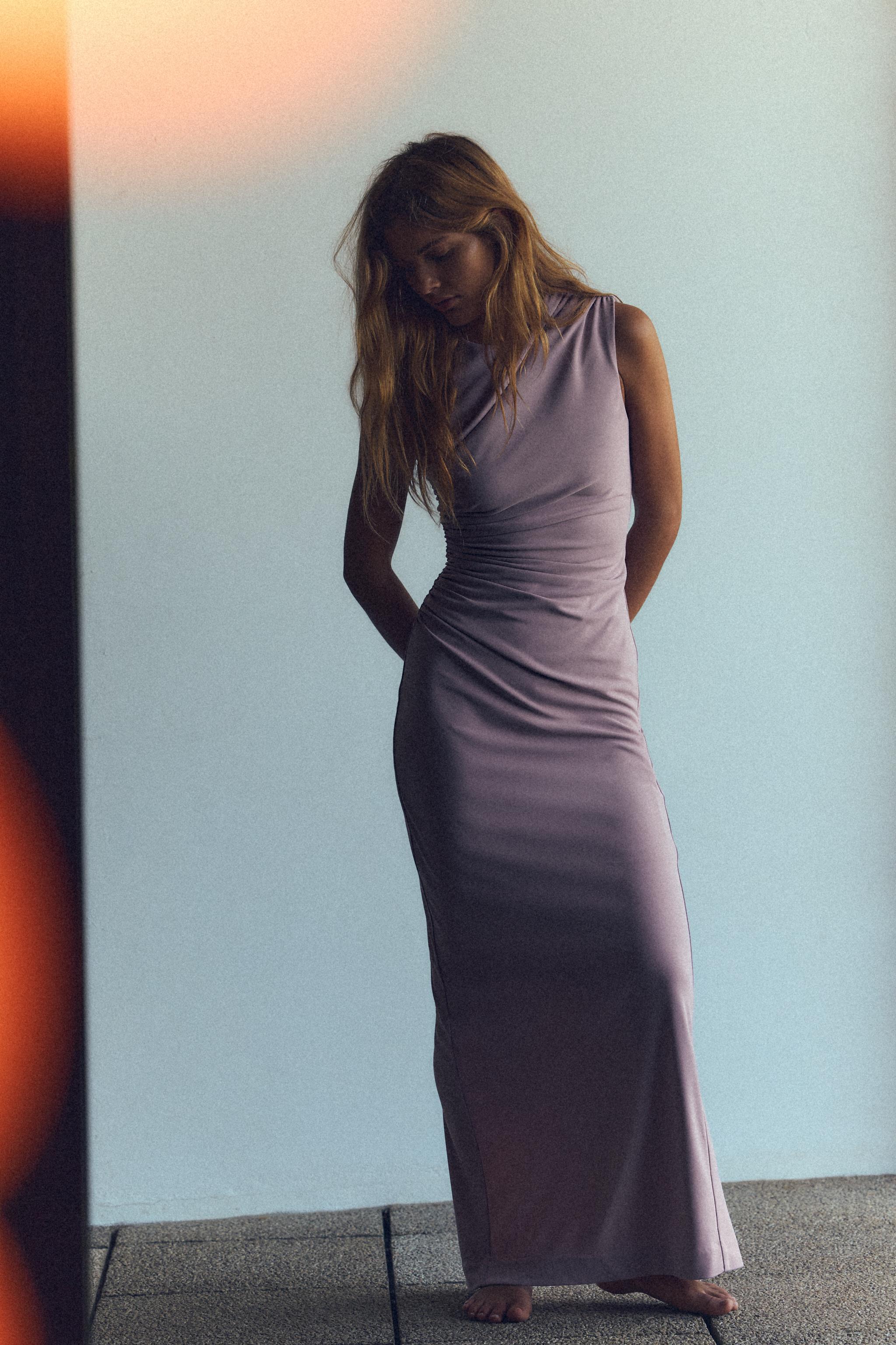 Robe longue violette zara sale