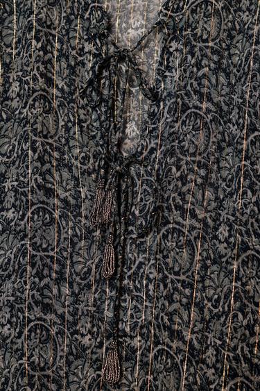 BLOUSE IMPRIMÉE À FIL MÉTALLISÉ - Multicolore de Zara - Image 8