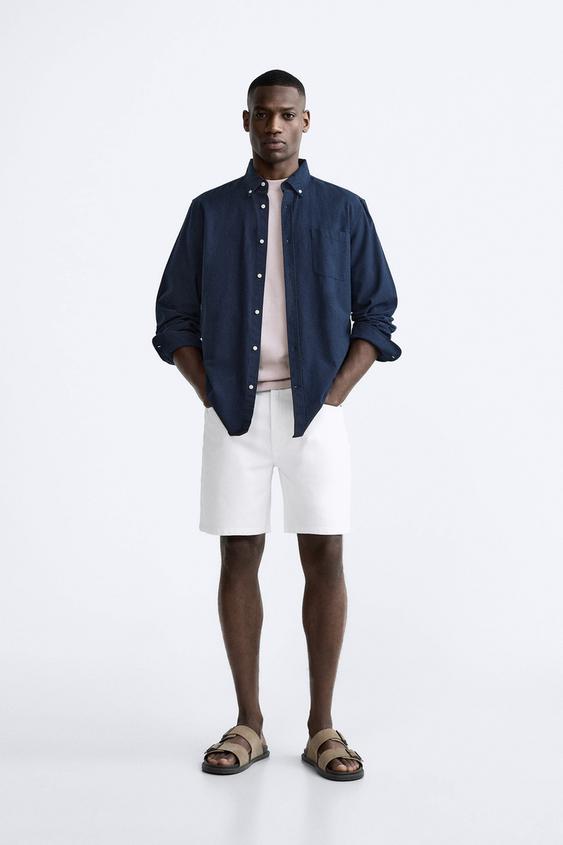 COLOURED DENIM BERMUDA SHORTS - White | ZARA Turkey