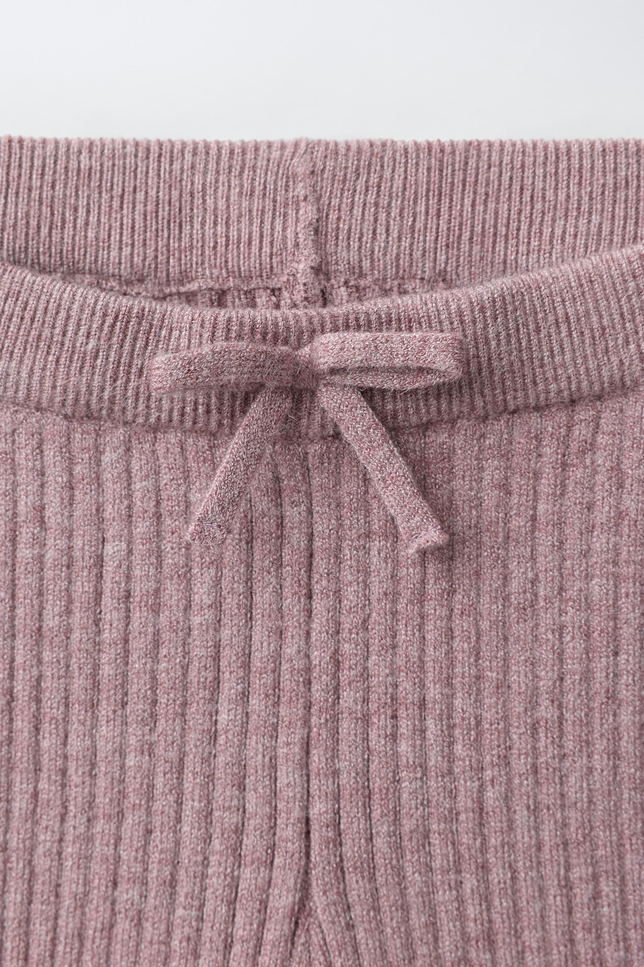 FLARE RIB-KNIT LEGGINGS