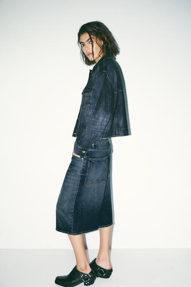 BERMUDA JORTS DENIM TRF TIRO BAJO - Marino de Zara