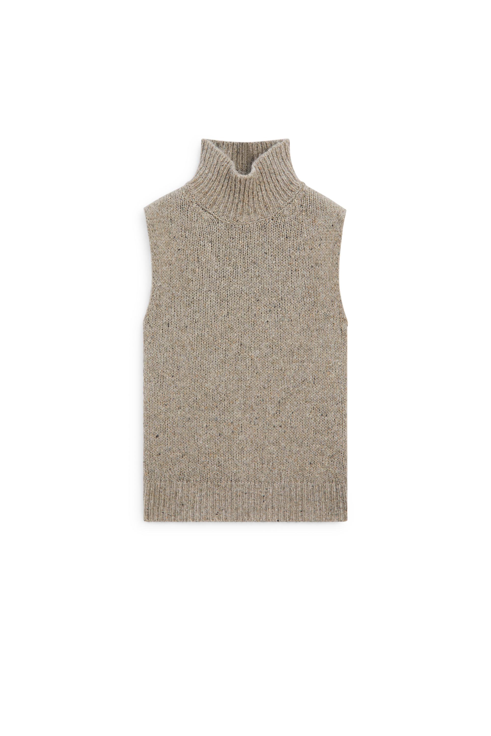 High neck knit vest - Beige | ZARA United States