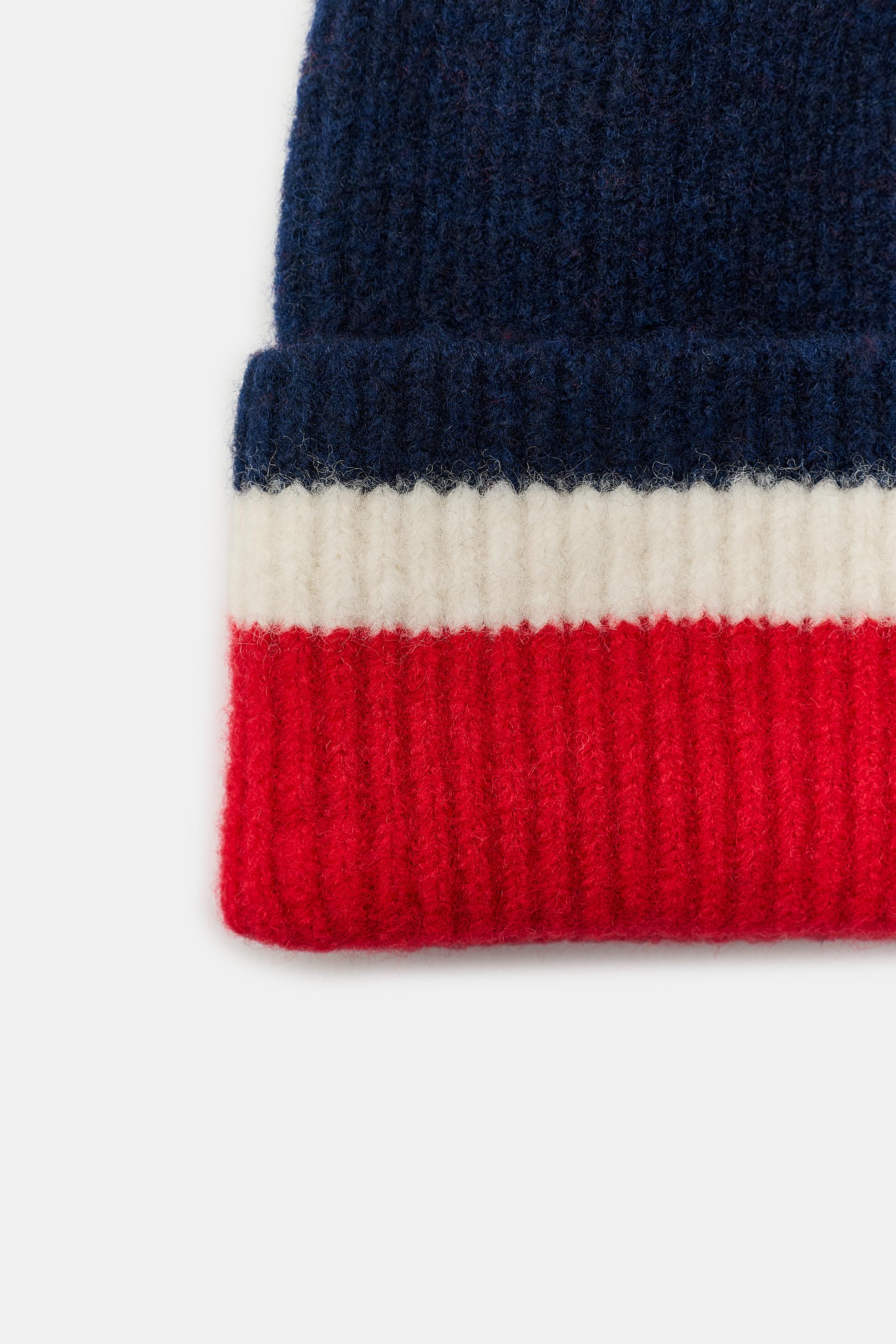 BONNET BEANIE EN MAILLE À RAYURES