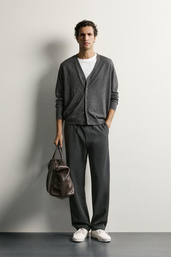 COMFORT REGULAR FIT TROUSERS - Anthracite grey by Zara - Image 0