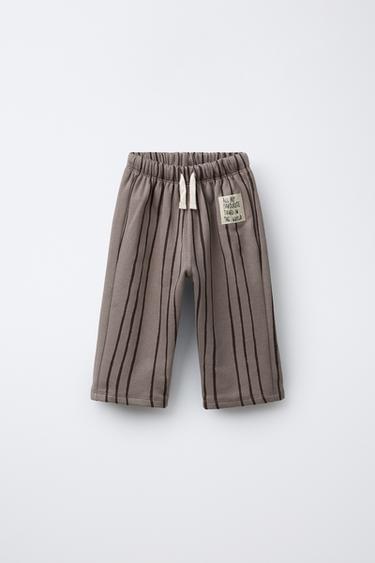 PANTALÓN RAYAS ETIQUETA - marron-vison de Zara