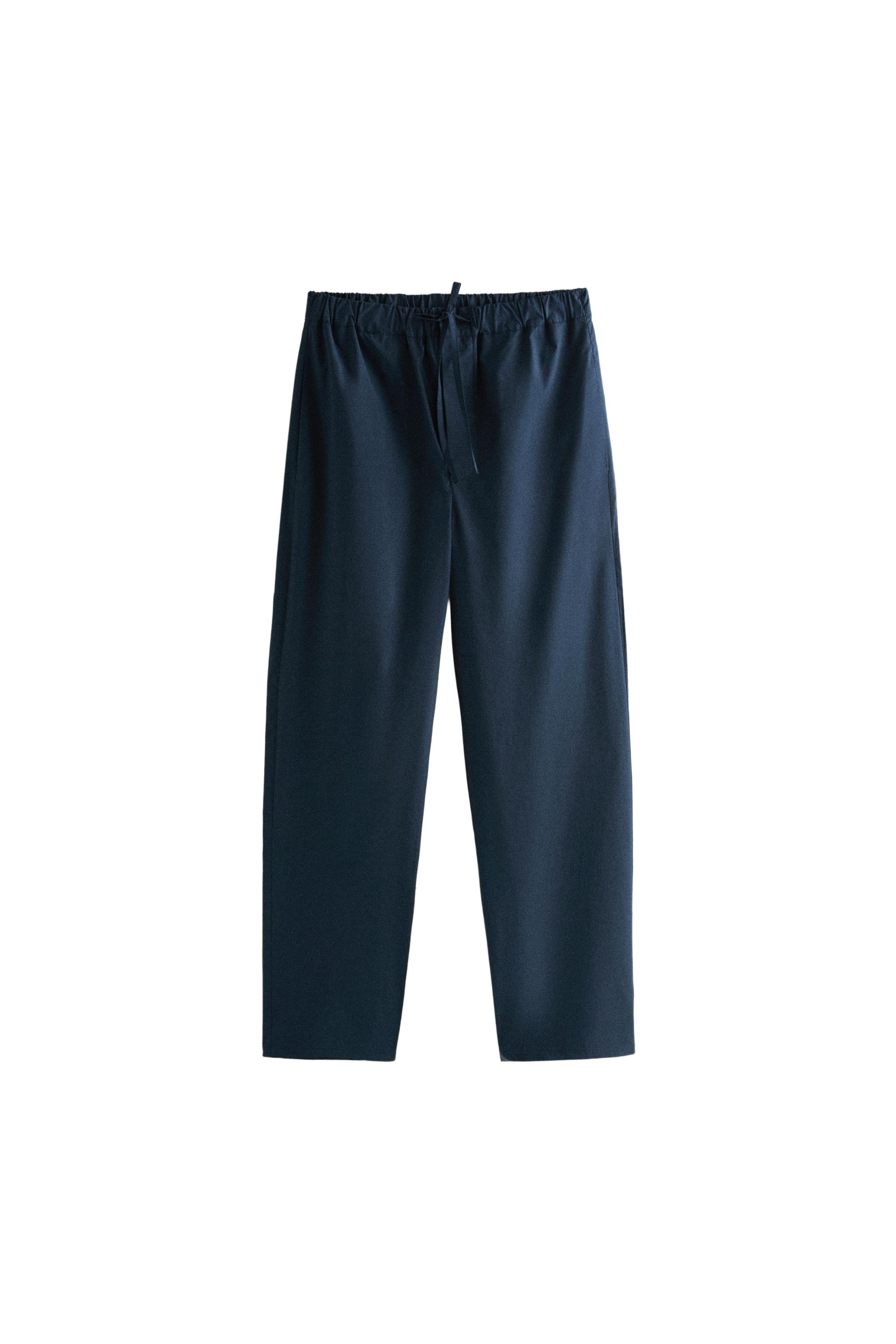 COTTON POPLIN TROUSERS - Blue | ZARA United Kingdom