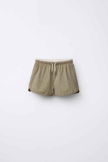 AGES 6-14 / TEXTURED SWIM SHORTS - camel by Zara