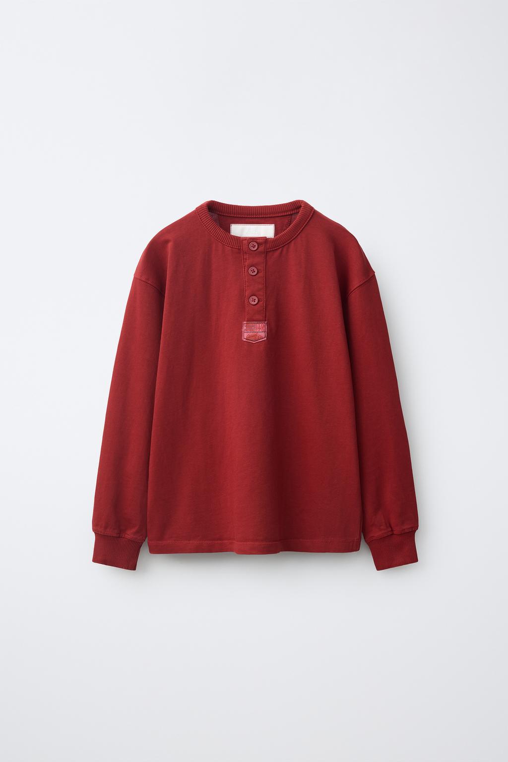 HENLEY T-SHIRT WITH LABEL