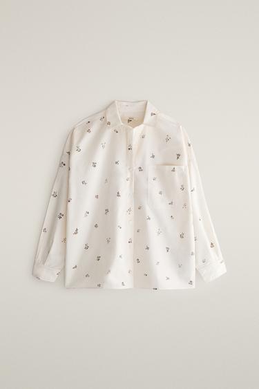 FLORAL PRINT SHIRT — Oyster-white 1