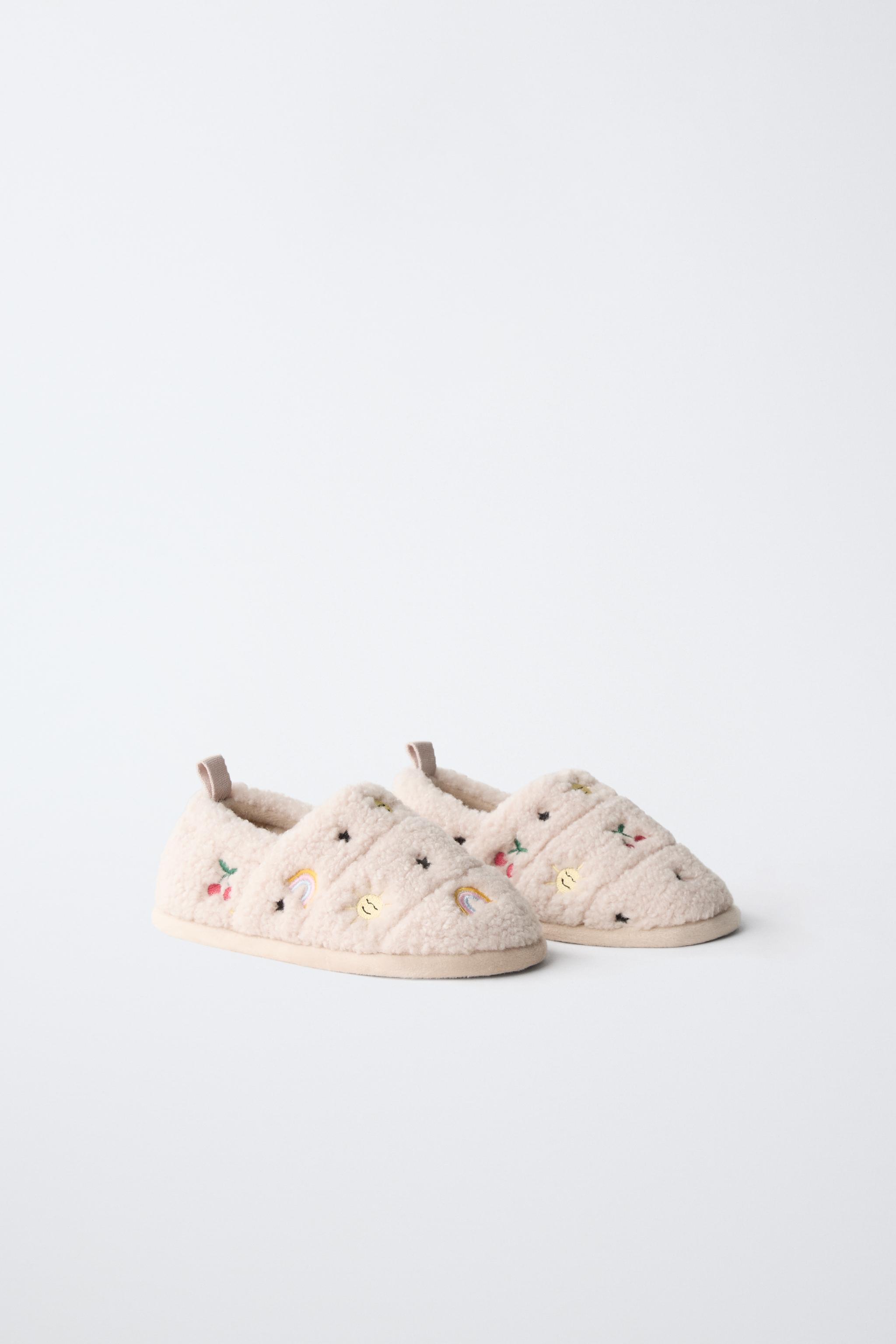 FAUX SHEARLING HOUSE SLIPPERS