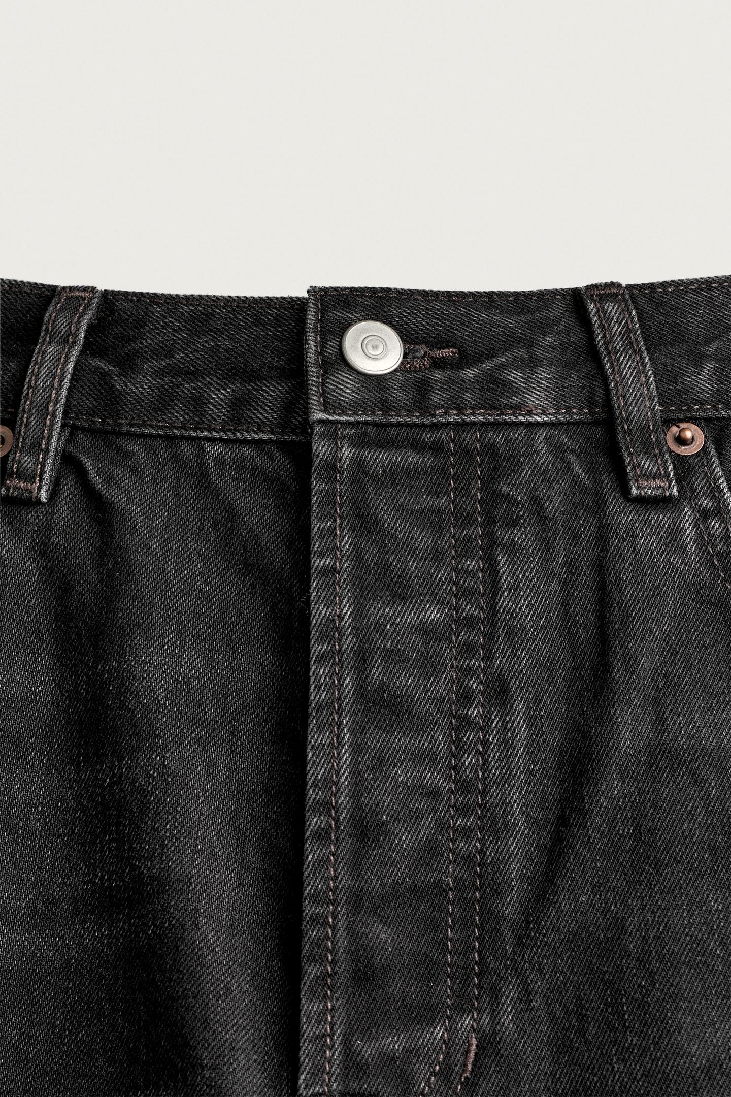 Мужские джинсы Zara Straight Fit Bootcut, цвет: Чёрный — фото 9