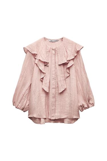 ZW COLLECTION SHIRT WITH RUFFLED COLLAR