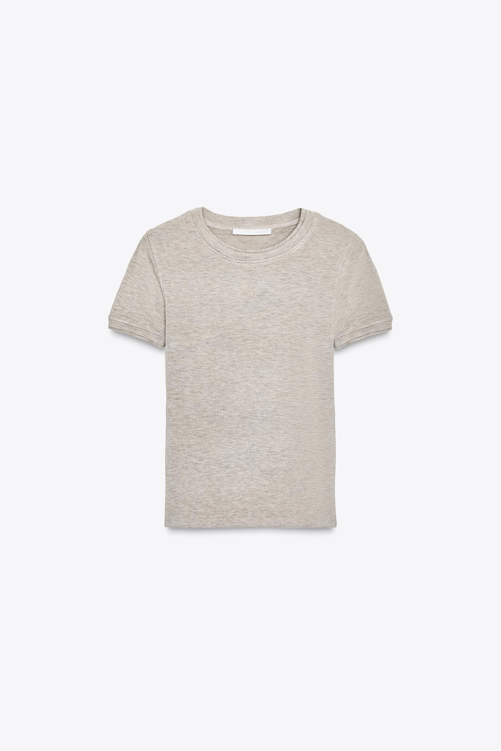 SOFT SHORT SLEEVE T-SHIRT - Gray marl | ZARA United States