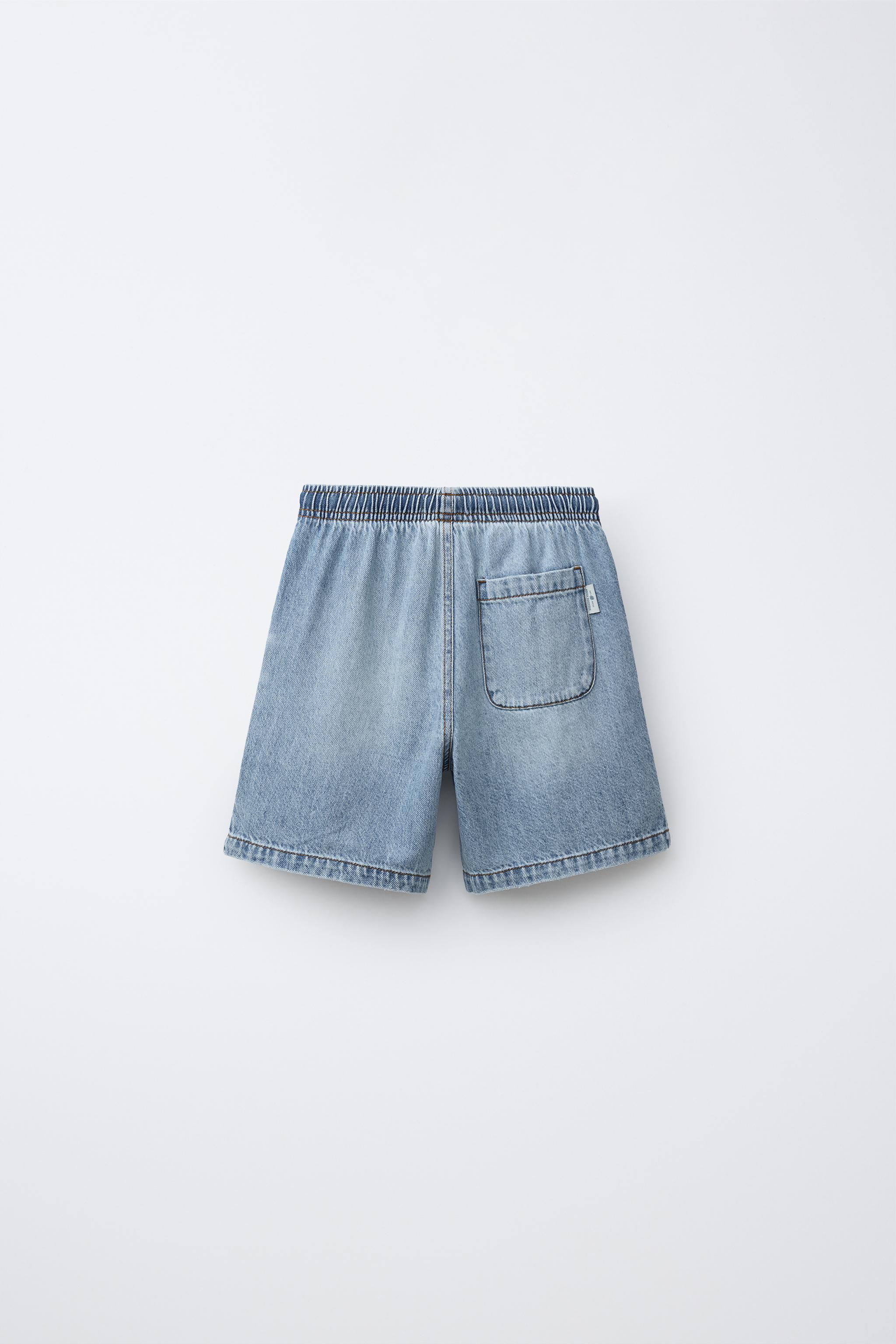 LOOSE FIT DENIM SHORTS - Blue | ZARA United States