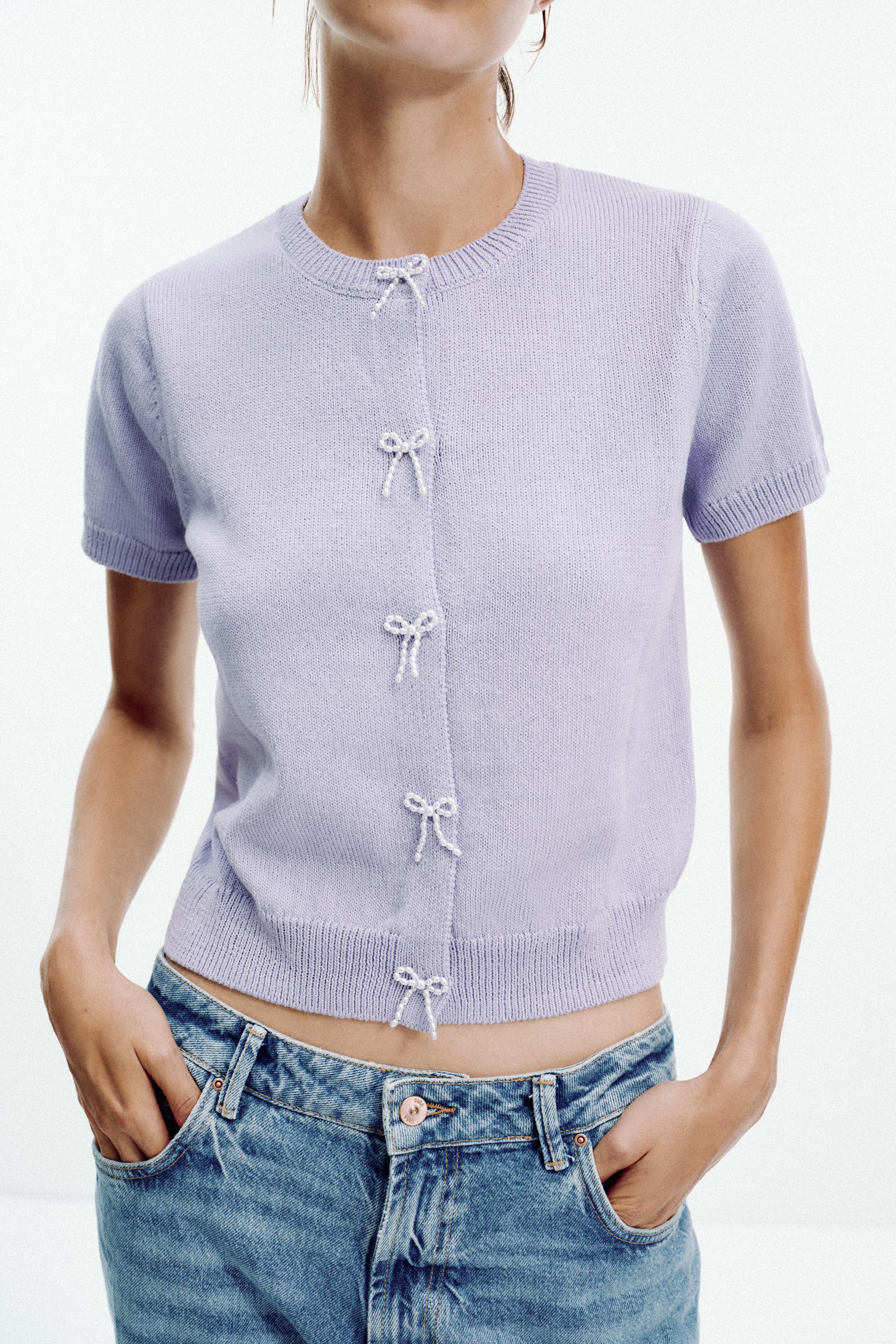 ニット - レディース ショートスリーブカーディガン | ZARA 日本
