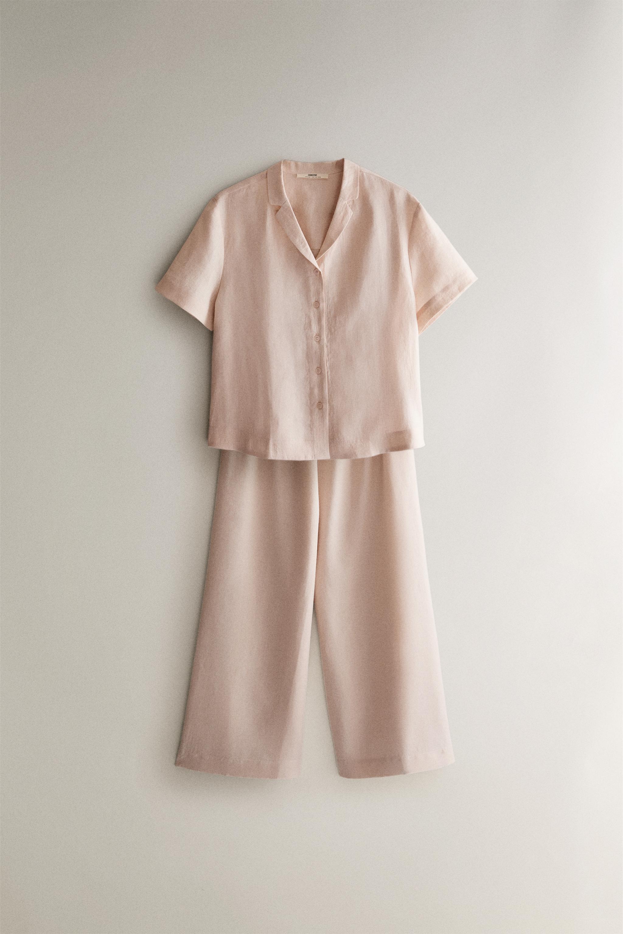 CHEMISE LIN MANCHES COURTES