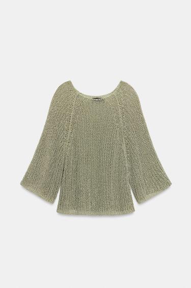 JERSEY CALADO PUNTO - Verde claro de Zara