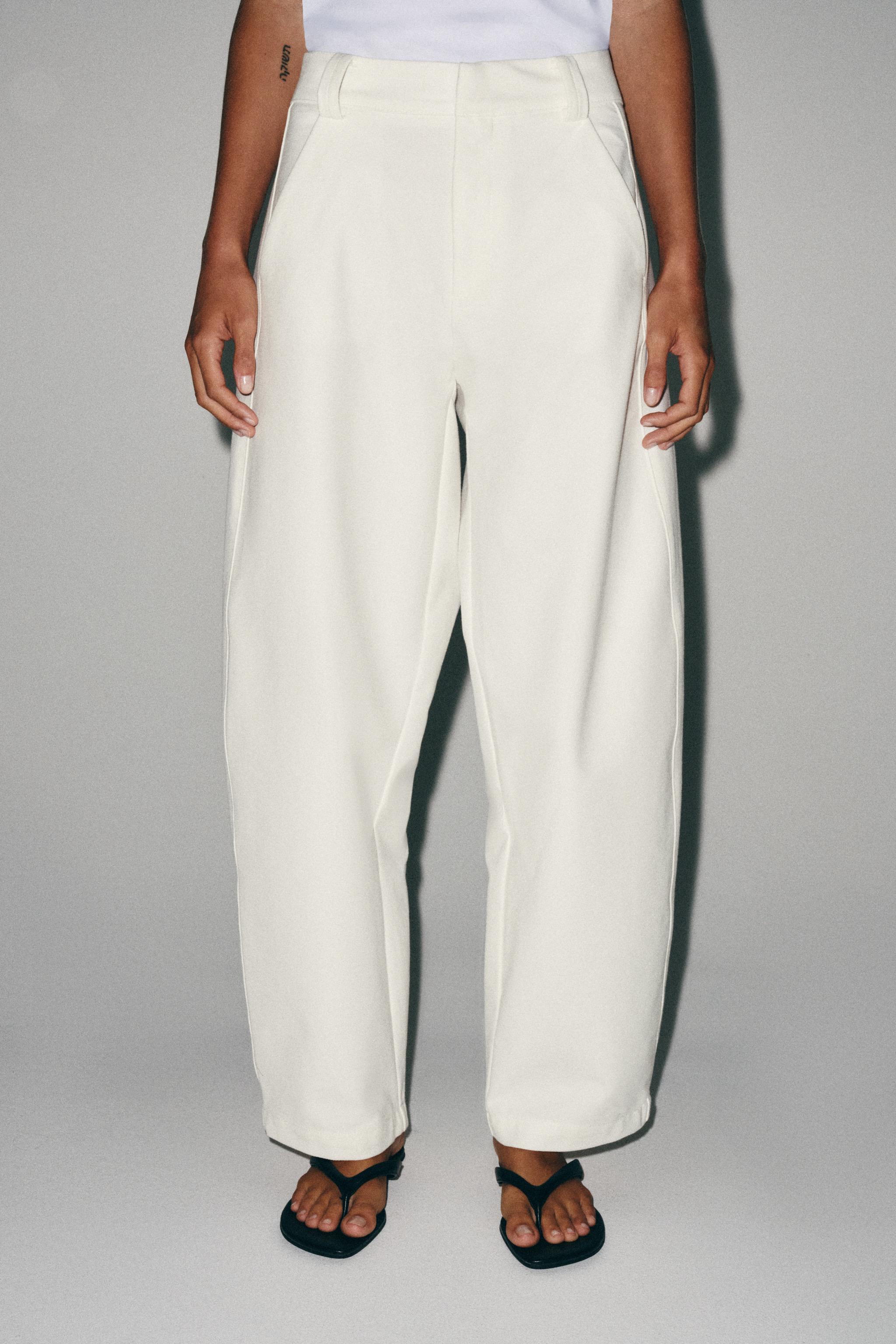 BARREL PANTS — Ecru