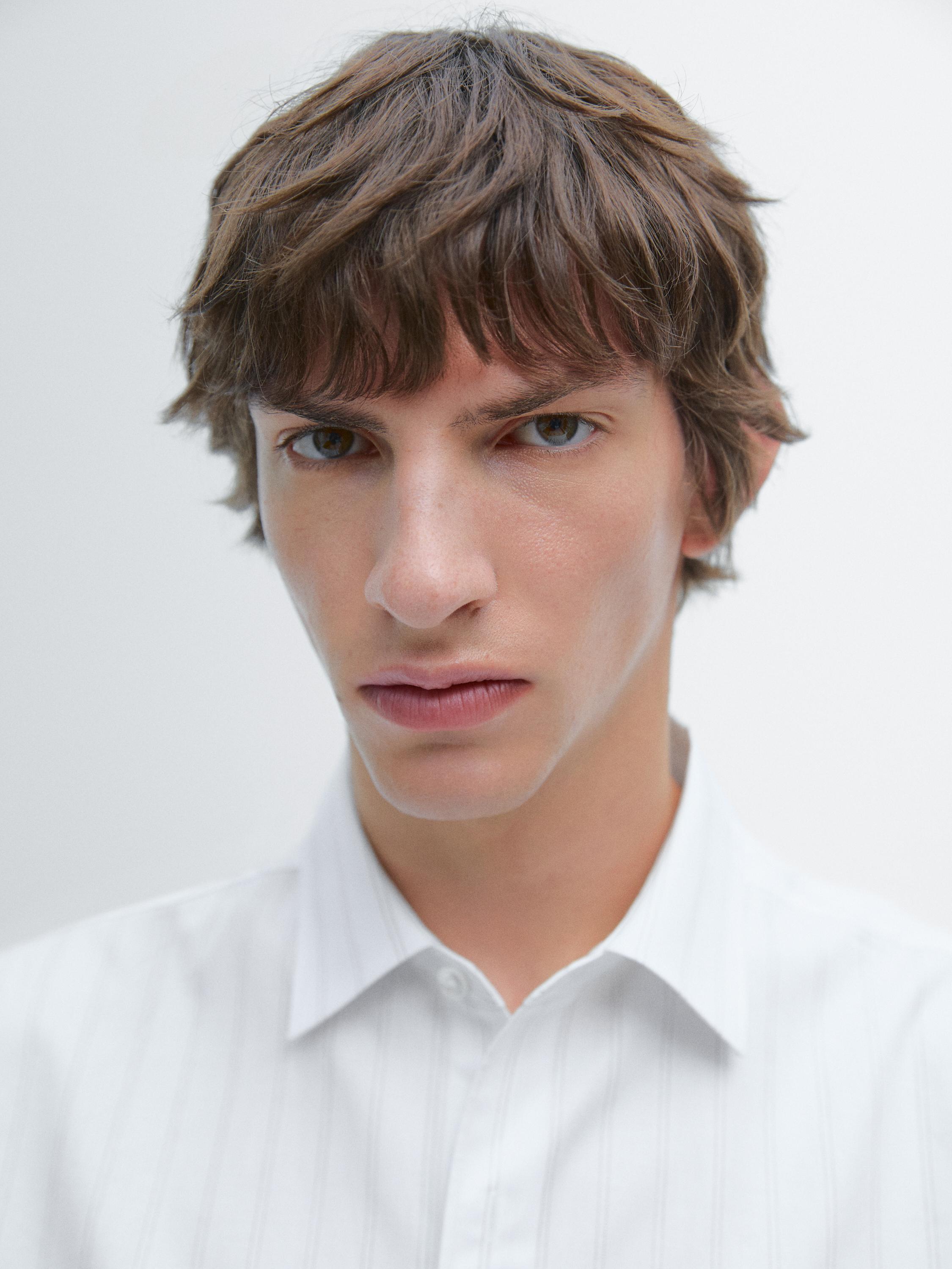 Chemise à rayures regular fit 100 % coton