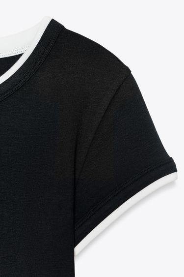DOUBLE T-SHIRT - Black by Zara