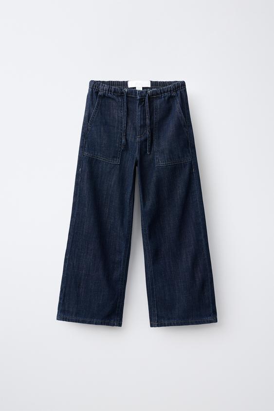 JEANS DE PIERNA ANCHA FLUIDOS - Azul de Zara - Imagen 0