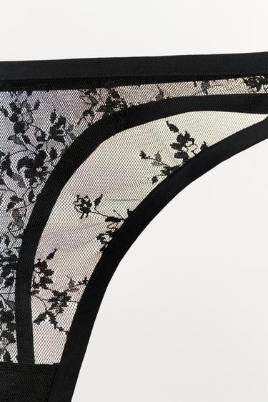 TANGA EN DENTELLE - Noir de Zara - Image 5
