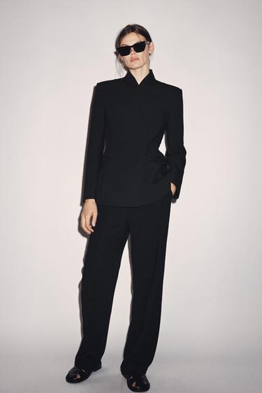 ШТАНИ ZW COLLECTION З ВИСОКОЮ ПОСАДКОЮ ТА БЛИСКАВКОЮ - Чорний Zara - Зображення 0