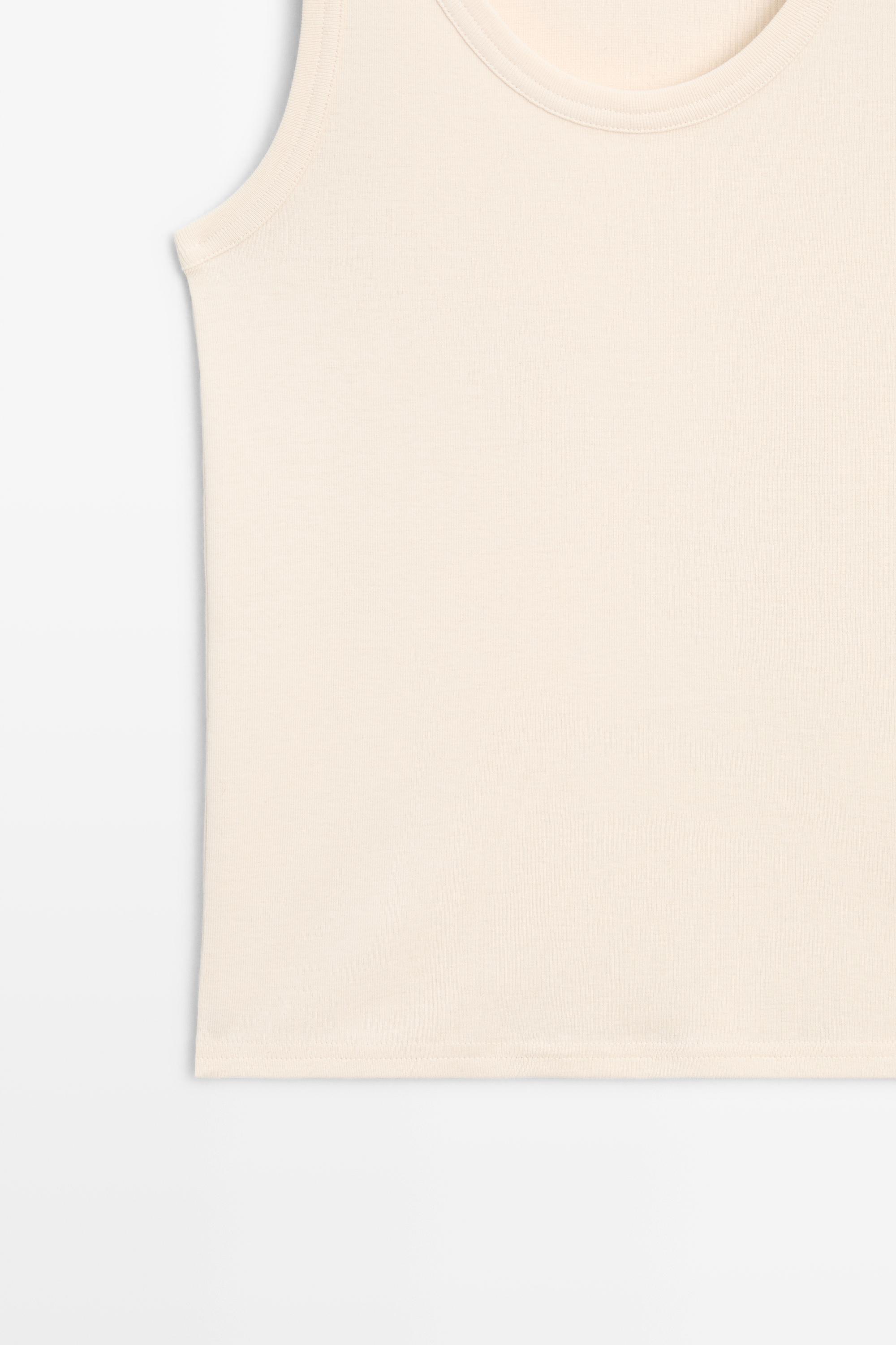 Sleeveless 100% cotton T-shirt